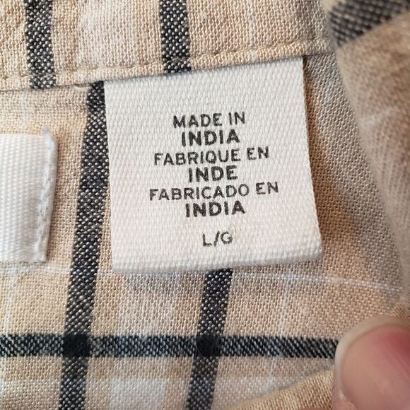 LEVI'S Plaid Button-down Boxy Fit Top Large - Picture 4 of 7